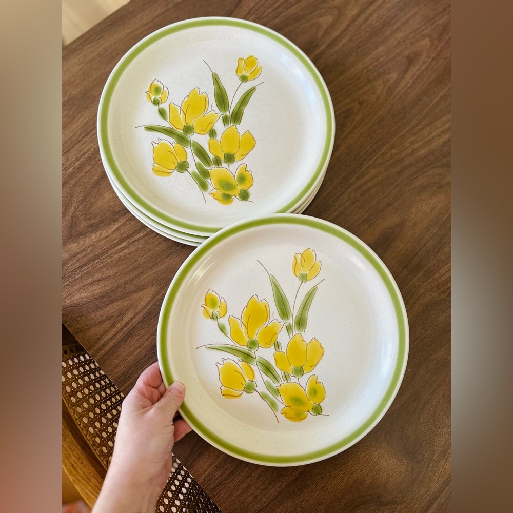 Set of 4 Vintage stoneware plates